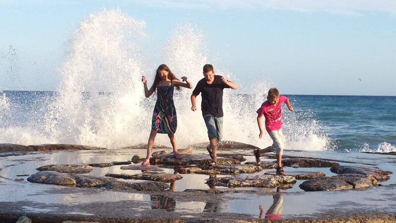 family playing